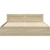 Rám postele s čelem bez matrace 200x200 cm [3295540] (Barva Hnědý dub)