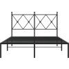 Kovový rám postele s čelem 120 x 200 cm [376500] (Barva Černá)