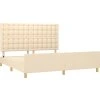 Rám postele s čelem 180x200 cm textil [3125402] (Barva Krémová)