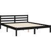Rám postele s čelem 160 x 200 cm masivní dřevo [3194325] (Barva Černá)