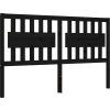 Rám postele s čelem 160 x 200 cm masivní dřevo [3194325] (Barva Černá)