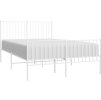 Kovový rám postele s hlavovým a nožním čelem 140 x 190 cm [350949] (Barva Bílá)