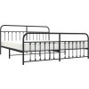 Kovový rám postele s hlavovým a nožním čelem 200 x 200 cm [352603] (Barva Černá)