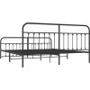 Kovový rám postele s hlavovým a nožním čelem 200 x 200 cm [352603] (Barva Černá)
