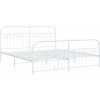 Kovový rám postele s hlavovým a nožním čelem 183 x 203 cm [376671] (Barva Bílá)