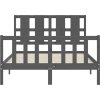 Rám postele s čelem Double masivní dřevo [3192210] (Barva Černá)
