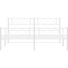 Kovový rám postele s hlavovým a nožním čelem 193 x 203 cm [372301] (Barva Černá)