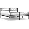 Kovový rám postele s hlavovým a nožním čelem 193 x 203 cm [372301] (Barva Černá)