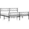 Kovový rám postele s hlavovým a nožním čelem 193 x 203 cm [372301] (Barva Černá)