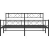 Kovový rám postele s hlavovým a nožním čelem 193 x 203 cm [372301] (Barva Černá)