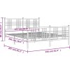 Kovový rám postele s hlavovým a nožním čelem 150 x 200 cm [376393] (Barva Bílá)