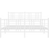 Kovový rám postele s hlavovým a nožním čelem 150 x 200 cm [376393] (Barva Bílá)