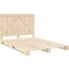 Rám postele s čelem 140 x 200 cm masivní borové dřevo [3281564] (Barva Šedá)