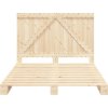Rám postele s čelem 140 x 200 cm masivní borové dřevo [3281564] (Barva Šedá)
