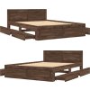 Rám postele s čelem 140 x 200 cm kompozitní dřevo [3295568] (Barva Hnědý dub)
