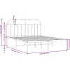Kovový rám postele s čelem 140 x 190 cm [353635] (Barva Černá)