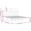 Kovový rám postele s čelem 140 x 190 cm [353635] (Barva Černá)