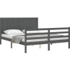 Rám postele s čelem King Size masivní dřevo [3194513] (Barva Šedá)