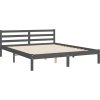 Rám postele s čelem King Size masivní dřevo [3194513] (Barva Šedá)