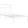 Kovový rám postele s čelem 90 x 190 cm [377158] (Barva Bílá)