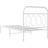 Kovový rám postele s čelem 90 x 190 cm [377158] (Barva Bílá)