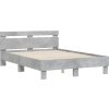 Rám postele s čelem 135 x 190 cm kompozitní dřevo [3207444] (Barva Betonová šedá)