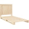 Rám postele s čelem 100 x 200 cm masivní borové dřevo [3281545] (Barva Šedá)