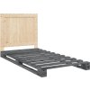 Rám postele s čelem 100 x 200 cm masivní borové dřevo [3281545] (Barva Šedá)