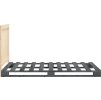 Rám postele s čelem 100 x 200 cm masivní borové dřevo [3281545] (Barva Šedá)