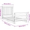 Rám postele s čelem 100 x 200 cm masivní borové dřevo [3281539] (Barva Přírodní)