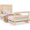 Rám postele s čelem 100 x 200 cm masivní borové dřevo [3281539] (Barva Přírodní)