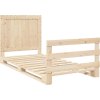 Rám postele s čelem 100 x 200 cm masivní borové dřevo [3281539] (Barva Přírodní)