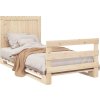 Rám postele s čelem 100 x 200 cm masivní borové dřevo [3281539] (Barva Přírodní)