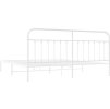 Kovový rám postele s čelem 193 x 203 cm [352633] (Barva Bílá)