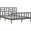 Rám postele s čelem 160 x 200 cm masivní dřevo [3193088] (Barva Šedá)