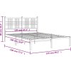 Kovový rám postele s čelem 120 x 190 cm [376370] (Barva Bílá)