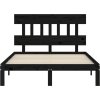 Rám postele s čelem 140 x 200 cm masivní dřevo [3193600] (Barva Černá)