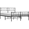 Kovový rám postele s hlavovým a nožním čelem 140 x 200 cm [355286] (Barva Černá)