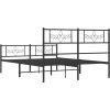 Kovový rám postele s hlavovým a nožním čelem 140 x 200 cm [355286] (Barva Černá)