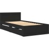 Rám postele s čelem 75 x 190 cm kompozitní dřevo [3295619] (Barva Černá)