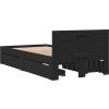 Rám postele s čelem 75 x 190 cm kompozitní dřevo [3295619] (Barva Černá)
