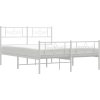 Kovový rám postele s hlavovým a nožním čelem 140 x 190 cm [355334] (Barva Bílá)