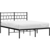 Kovový rám postele s čelem 140 x 200 cm [355660] (Barva Černá)
