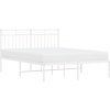 Kovový rám postele s čelem 140 x 200 cm [373741] (Barva Bílá)