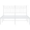 Kovový rám postele s čelem 140 x 200 cm [373741] (Barva Bílá)