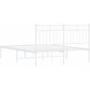 Kovový rám postele s čelem 140 x 200 cm [373741] (Barva Bílá)