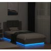 Rám postele s čelem a LED osvětlením 75 x 190 cm [3210067] (Barva Černá)