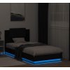 Rám postele s čelem a LED osvětlením 75 x 190 cm [3210067] (Barva Černá)