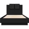 Rám postele s čelem a LED osvětlením 75 x 190 cm [3210067] (Barva Černá)