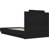 Rám postele s čelem a LED osvětlením 75 x 190 cm [3210067] (Barva Černá)